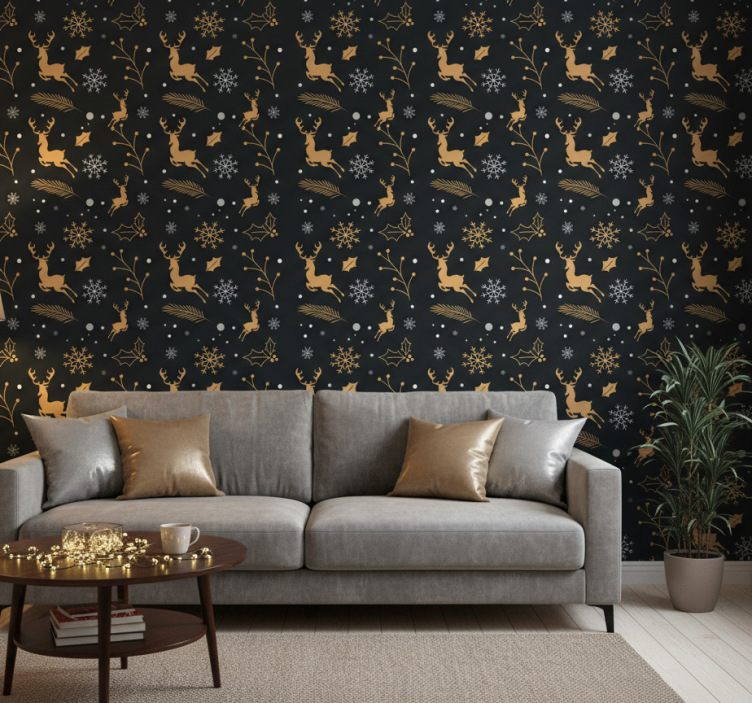 Christmas wallpaper merry christmas design - TenStickers