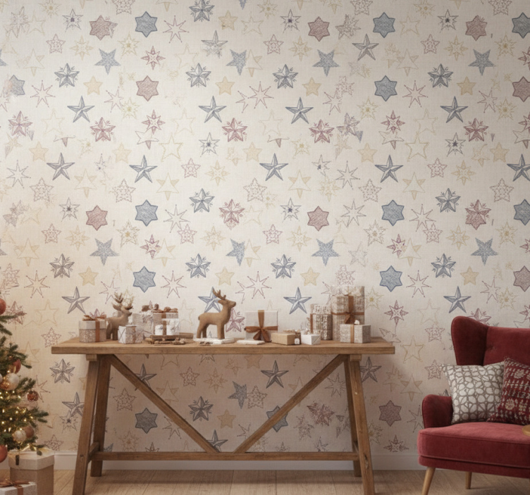 Christmas wallpaper natural christmas design - TenStickers