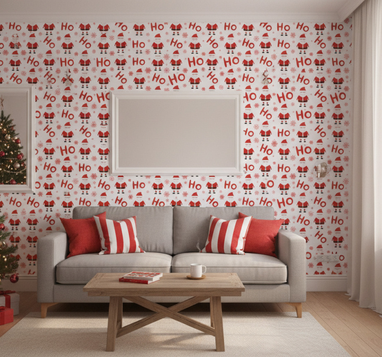 Christmas wallpaper santa claus hohoho - TenStickers