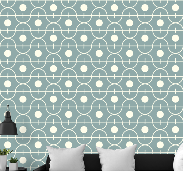 Circular Grid Pattern polka dot wallpaper - TenStickers
