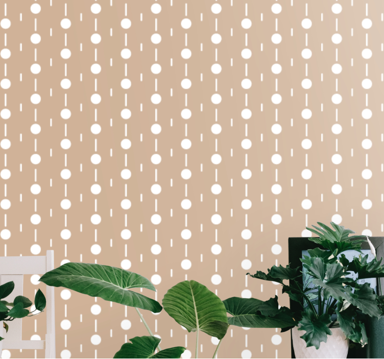 Circular White Dots polka dot wallpaper - TenStickers