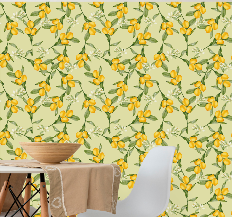 Citrus Floral Imagery flower wallpaper - TenStickers