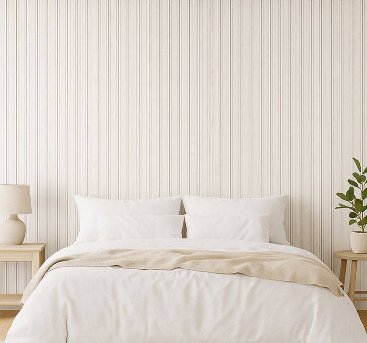 Classic striped master bedroom wallpaper - TenStickers