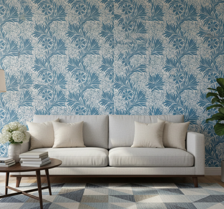 Classic wallpaper blue victorian design - TenStickers