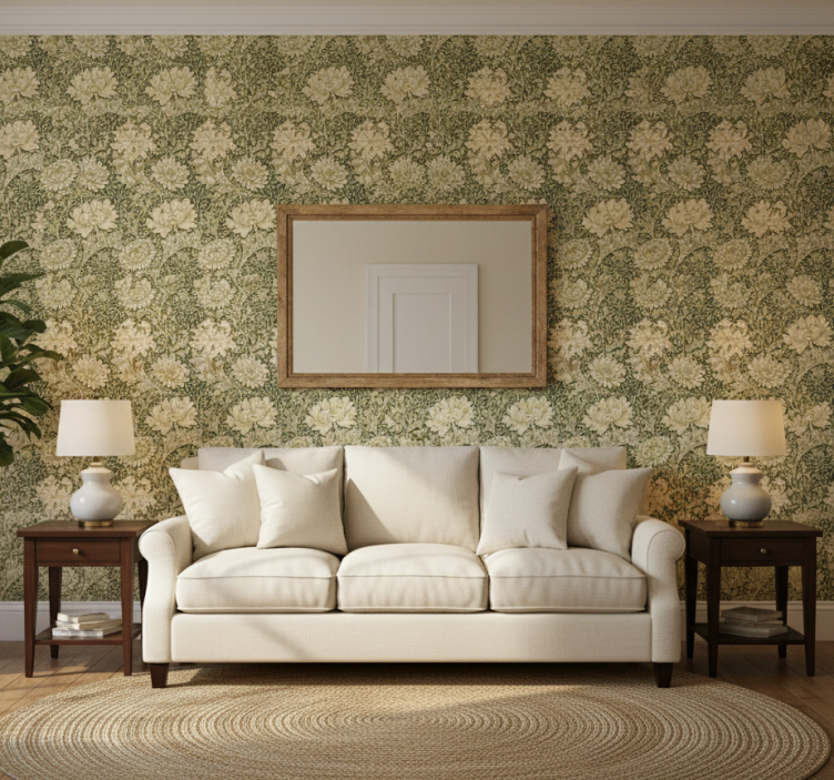 Classic wallpaper modern style chrysanthemum design - TenStickers