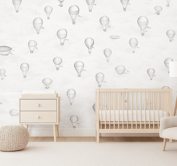 Classic wallpaper vintage skies and airships - TenStickers