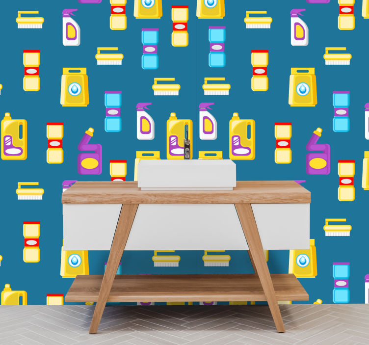 Cleaning Supplies Collection personalized wallpaper - TenStickers