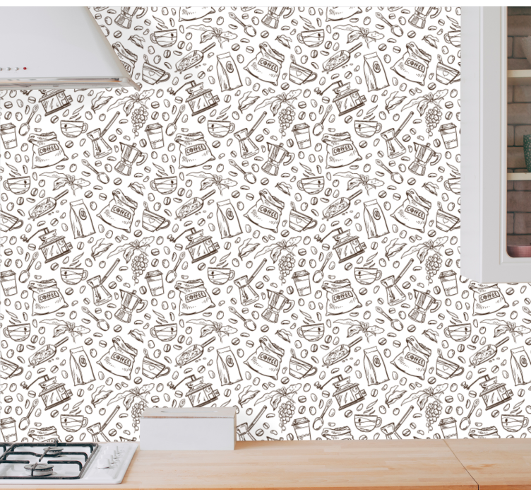 Coffee Motif Ensemble kitchen wallpaper - TenStickers