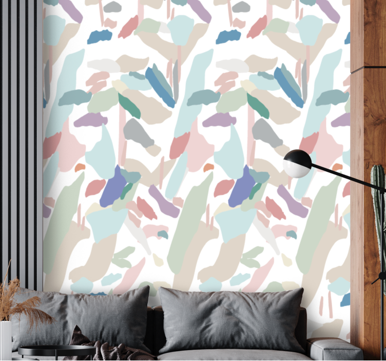 Colorful Organic Shapes abstract wallpaper - TenStickers
