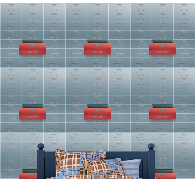 Commercial Storage Lockers industrial wallpaper - TenStickers