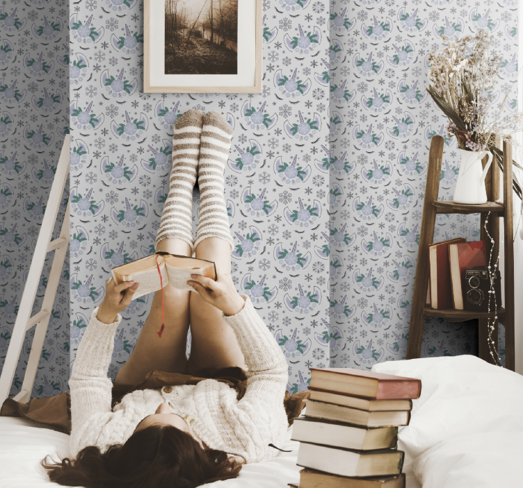 Cozy Floral Retreat ornamental flower wallpaper - TenStickers