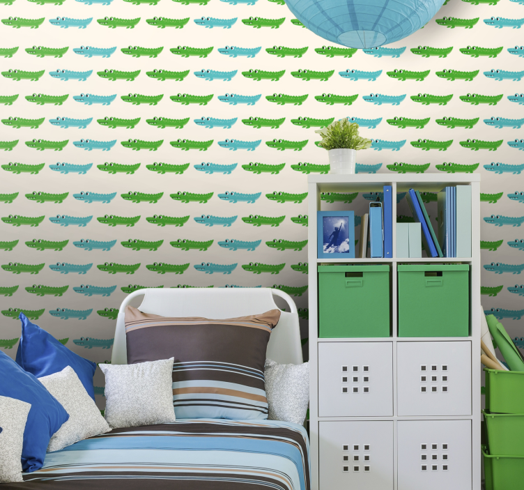Crocodile Pattern animal wallpaper - TenStickers