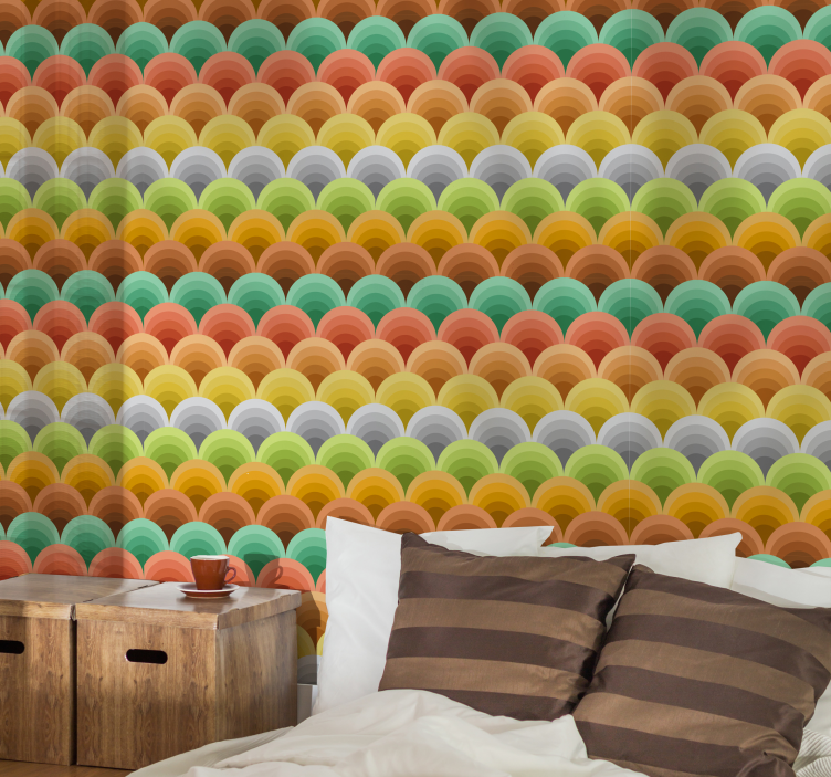 Curved Colorful Patterns modern wallpaper - TenStickers