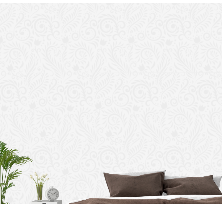 Decorative Scrollwork ornamental flower wallpaper - TenStickers