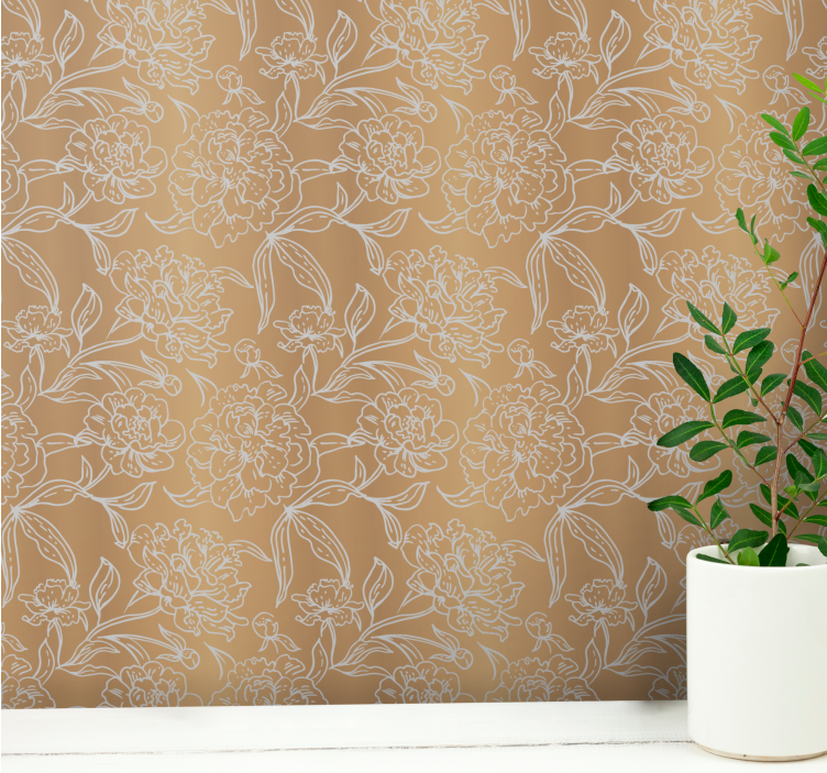 Delicate Floral Accents ornamental flower wallpaper - TenStickers