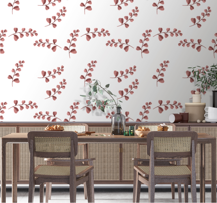 Delicate white vine ornamental flower wallpaper - TenStickers