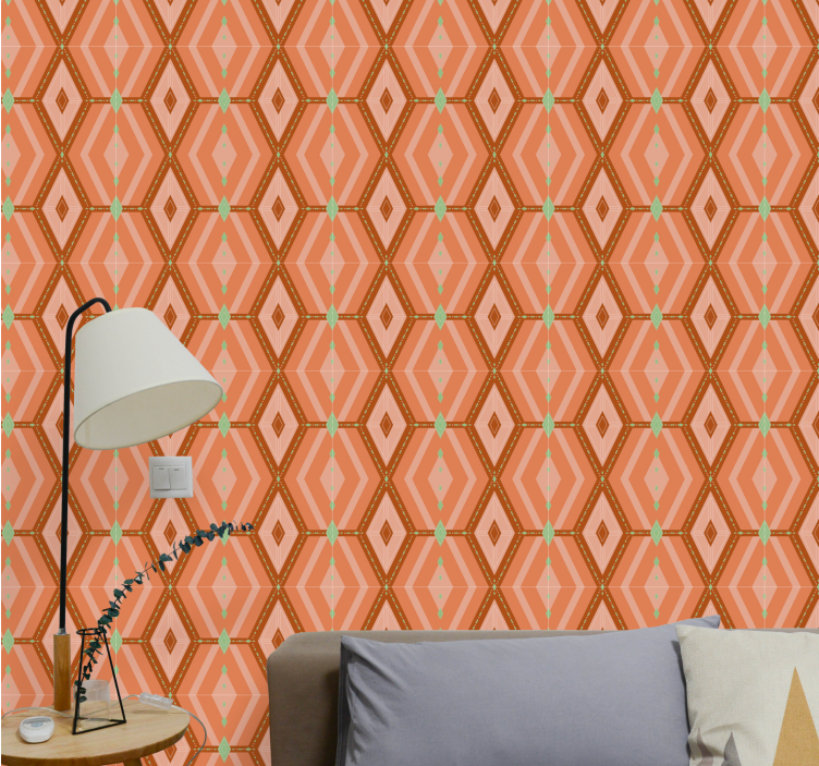 Diamond Patterned Design geometric wallpaper - TenStickers