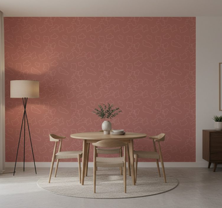 Dining room wallpaper terracotta irregular circles - TenStickers