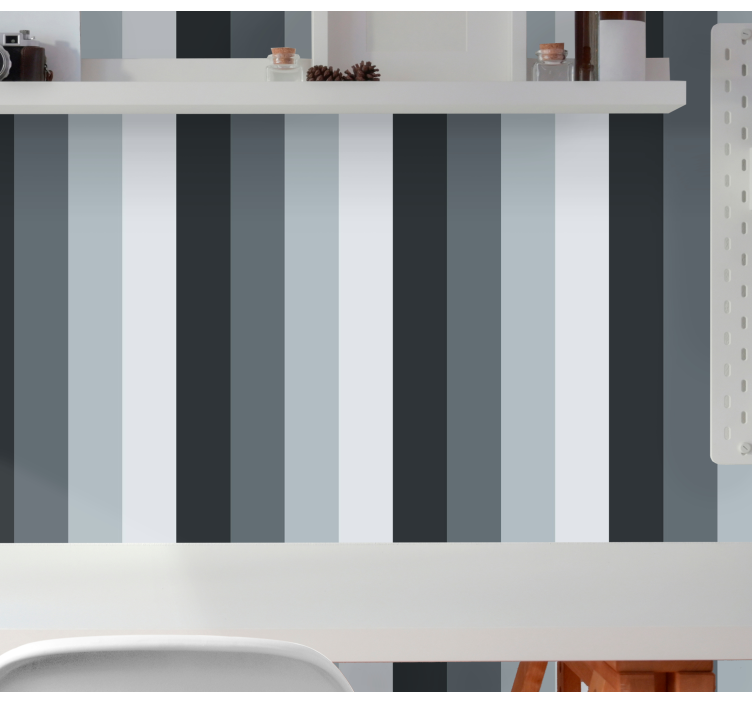 Elegant blue and gray pattern vertical stripe wallpaper - TenStickers