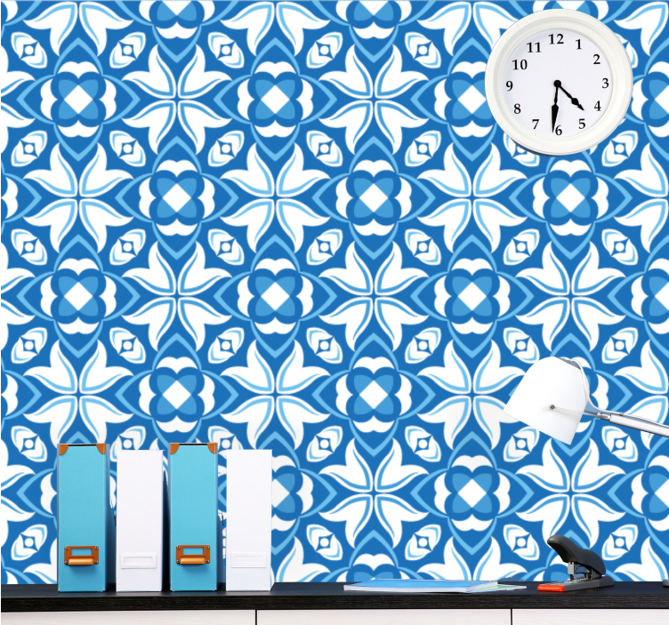 Elegant Blue Patterns tile wallpaper - TenStickers