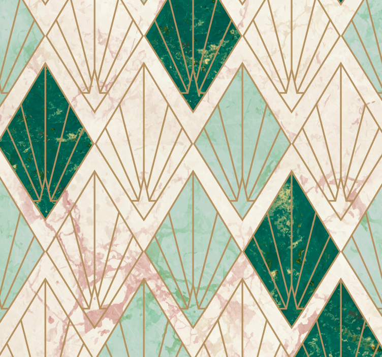Elegant green chevron design geometric wallpaper - TenStickers