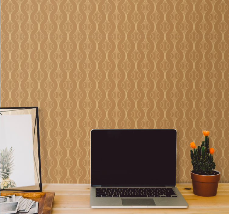 Elegant curves pattern modern wallpaper - TenStickers