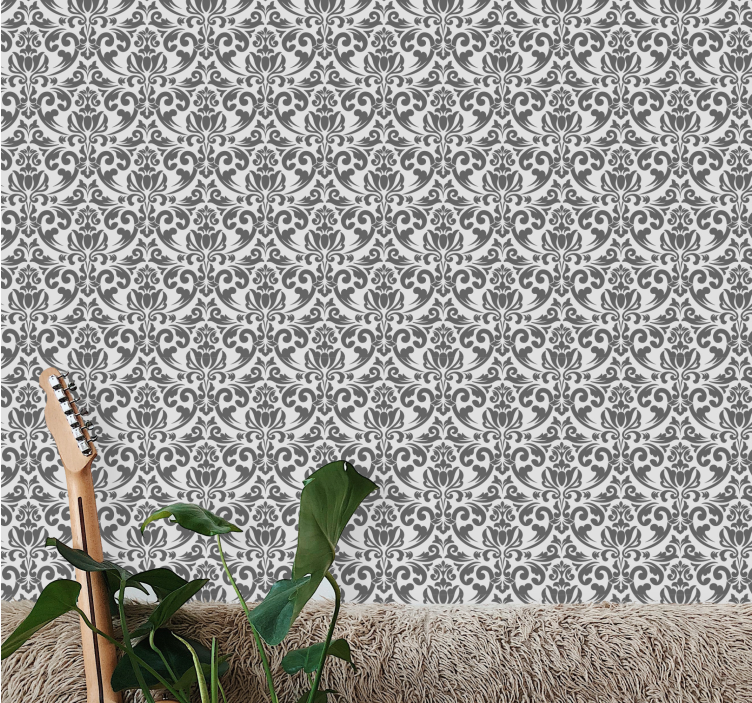 Elegant Floral Accent ornamental flower wallpaper - TenStickers