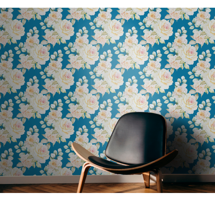 Elegant Floral Roses ornamental flower wallpaper - TenStickers