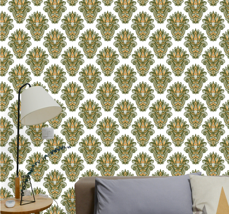 Elegant Floral Structure ornamental flower wallpaper - TenStickers