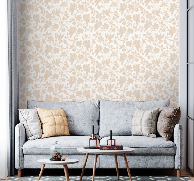 Soft floral texture ornamental flower wallpaper - TenStickers