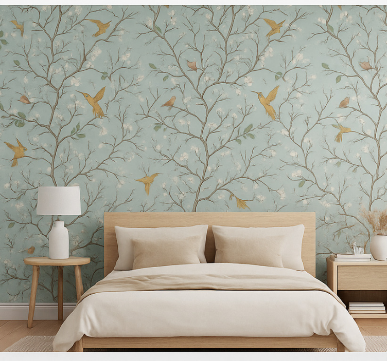 Elegant spring master bedroom wallpaper - TenStickers