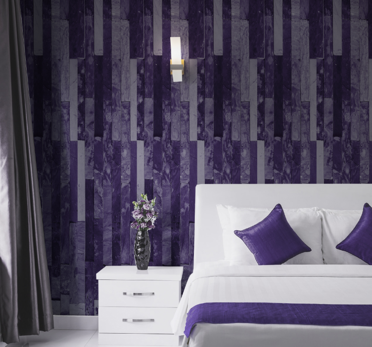 Purple textured panels marble wallpaper - TenStickers