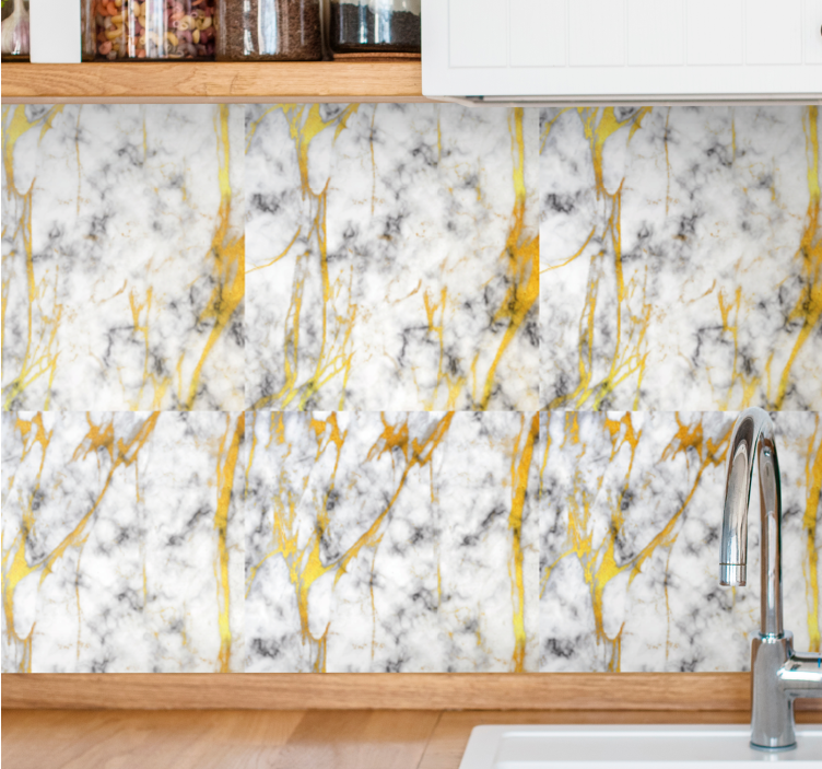 Elegant Yellow Veins marble wallpaper - TenStickers