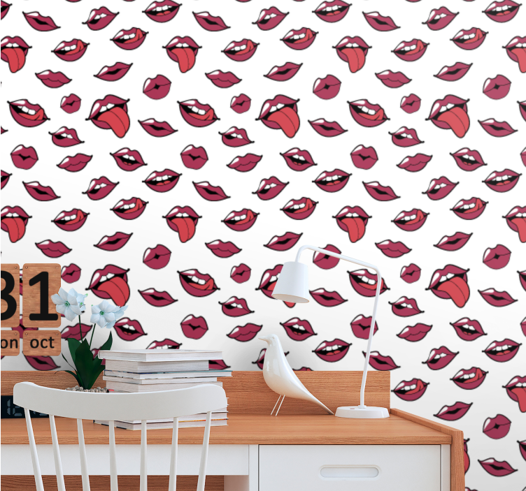 Expressive Lip Motifs personalized wallpaper - TenStickers