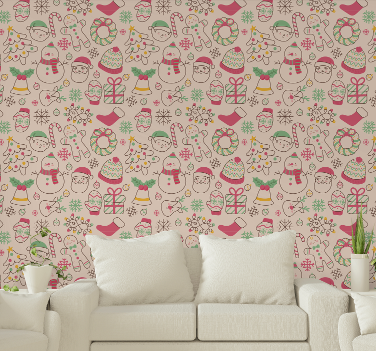 Festive Season Cheer christmas wallpaper - TenStickers