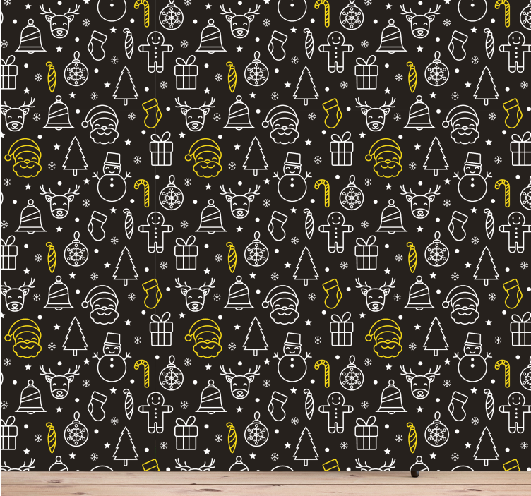 Festive Season Icons christmas wallpaper - TenStickers