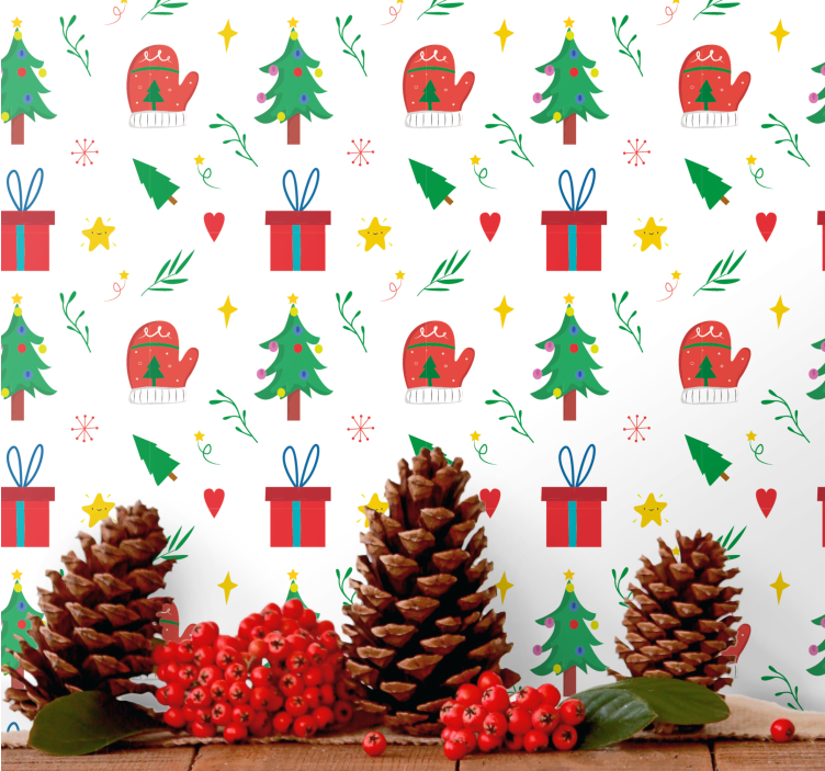 Festive Season Motifs christmas wallpaper - TenStickers