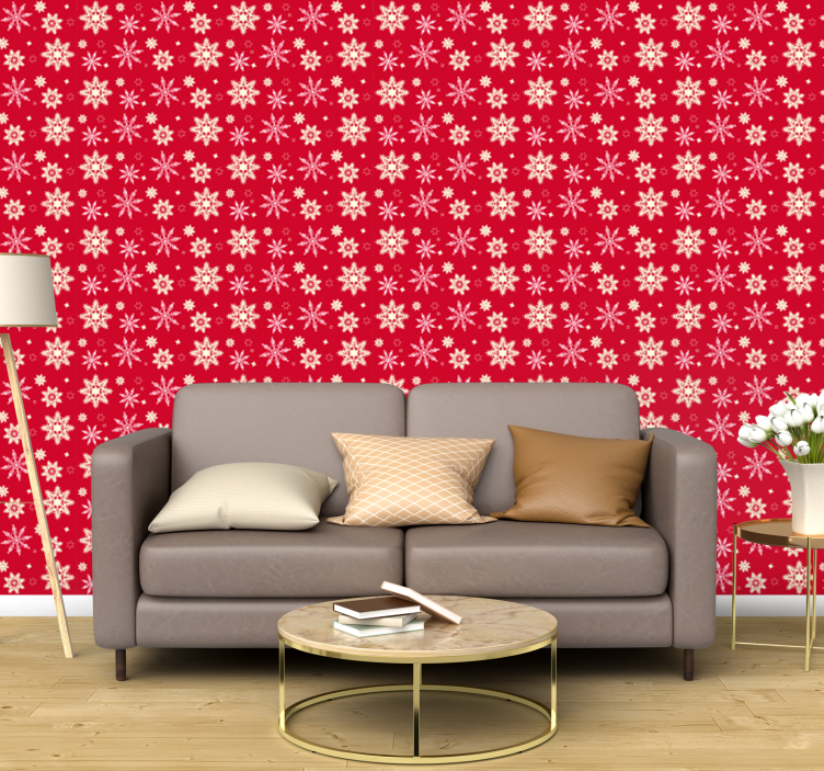 Festive Snowflakes christmas wallpaper - TenStickers