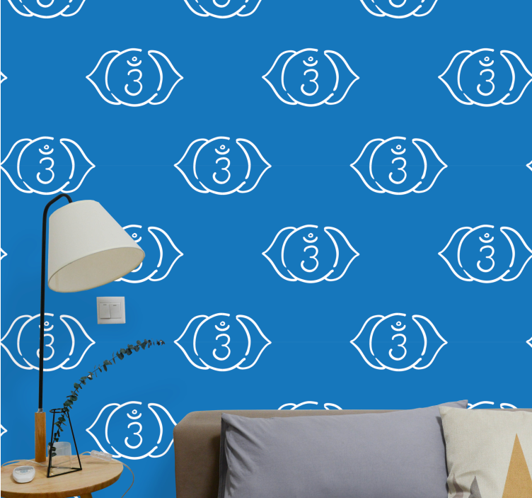 Fish wallpaper with fish pattern motif - TenStickers