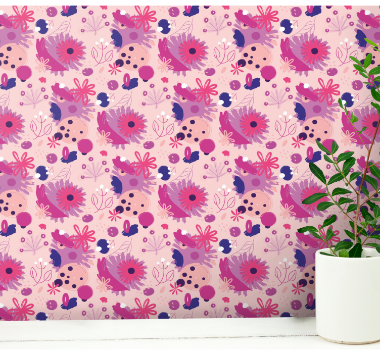 Floral Array Design flower wallpaper - TenStickers