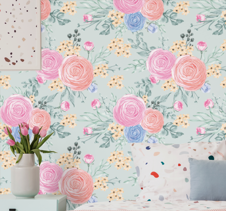 Floral Bouquet Print flower wallpaper - TenStickers