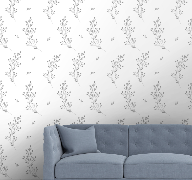 Beige floral elegance flower wallpaper - TenStickers