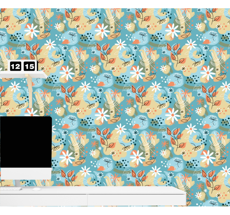 Floral Breeze flower wallpaper - TenStickers