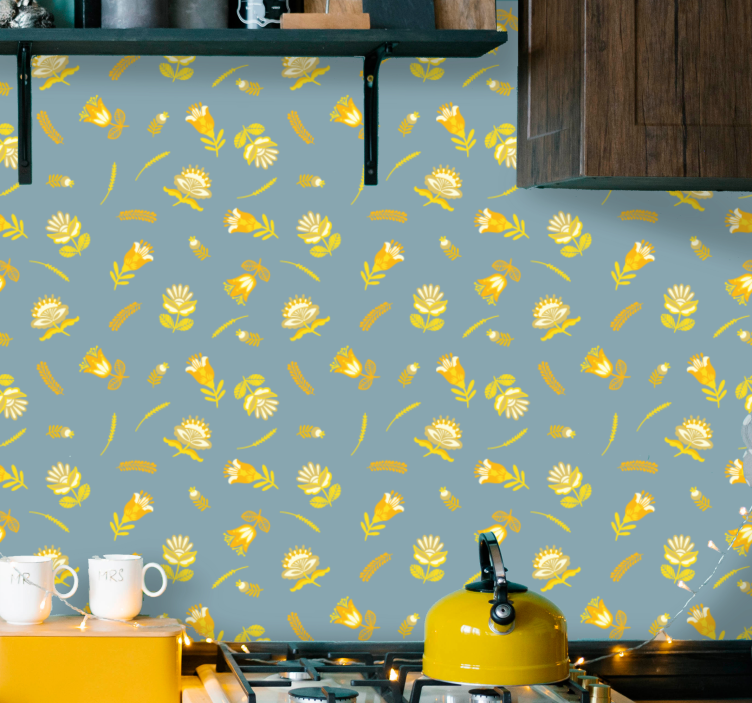 Floral Delight flower wallpaper - TenStickers