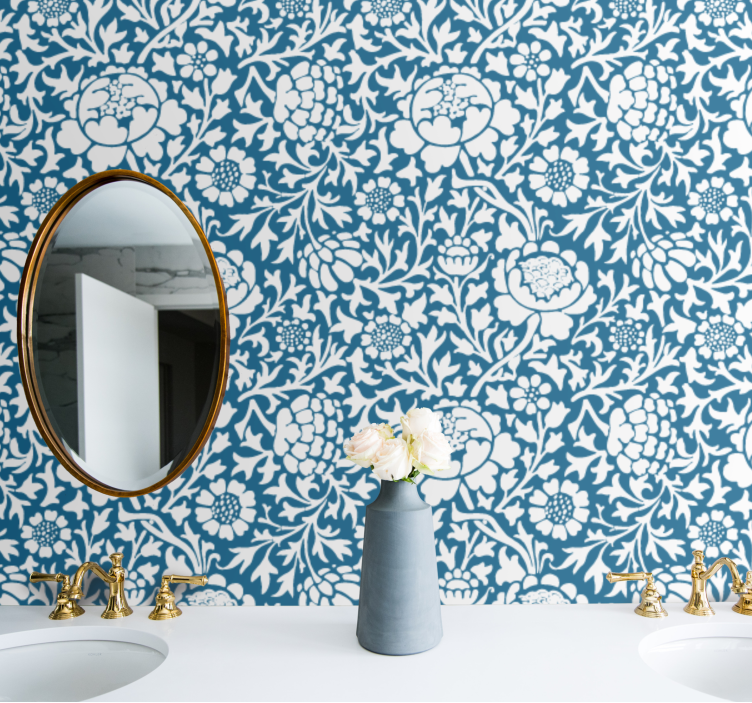 Floral Elegance Motif ornamental flower wallpaper - TenStickers