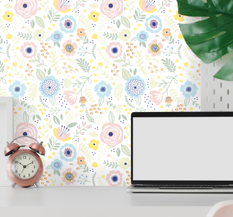 Floral Garden Pattern flower wallpaper - TenStickers