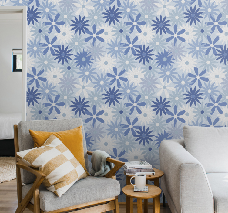 Floral Geometric Fusion ornamental flower wallpaper - TenStickers