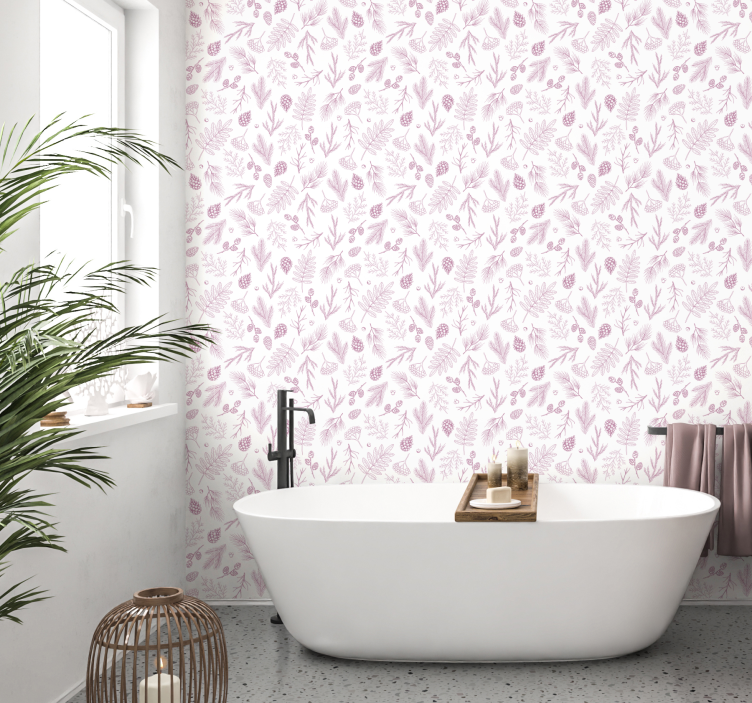 Floral Motif Design leaf wallpaper - TenStickers
