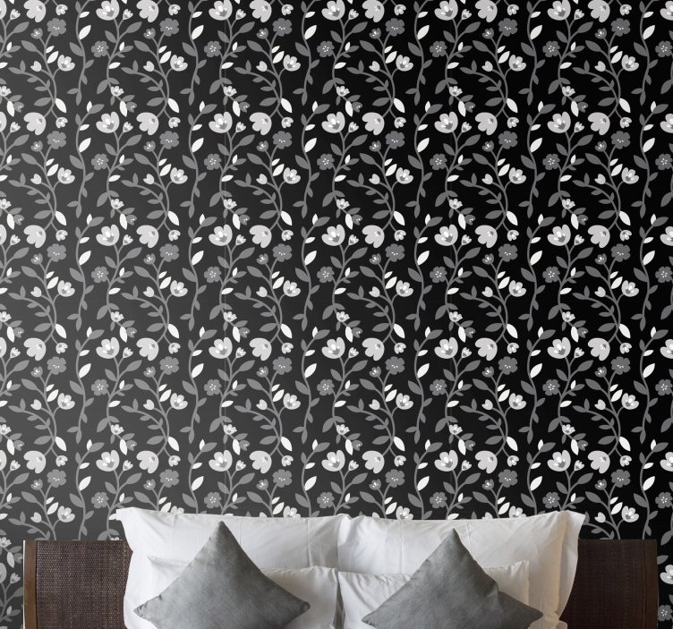 Floral Motif flower wallpaper - TenStickers