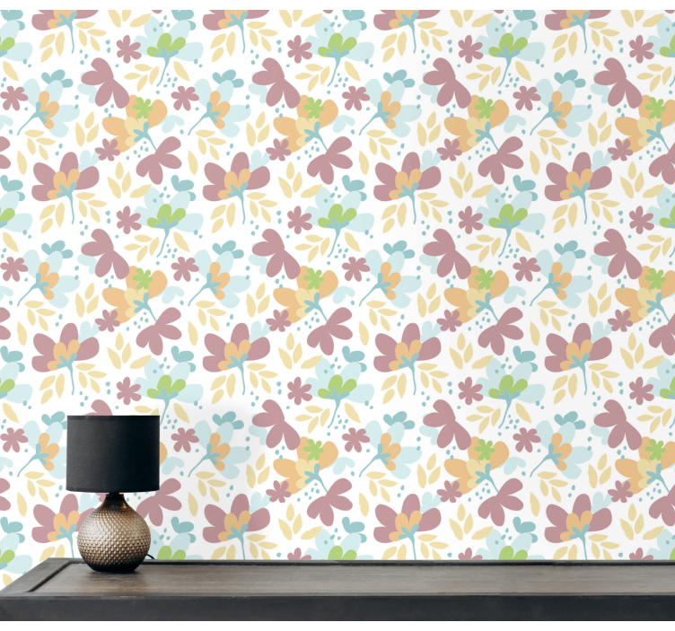 Floral Pattern Decor flower wallpaper - TenStickers